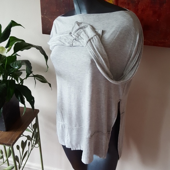 Free People Tops - WE THE FREE PEOPLE grey hi low semi cold shoulder